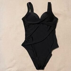 Cupshe Women Black One Piece Swimsuit Bustier Structured S NWT